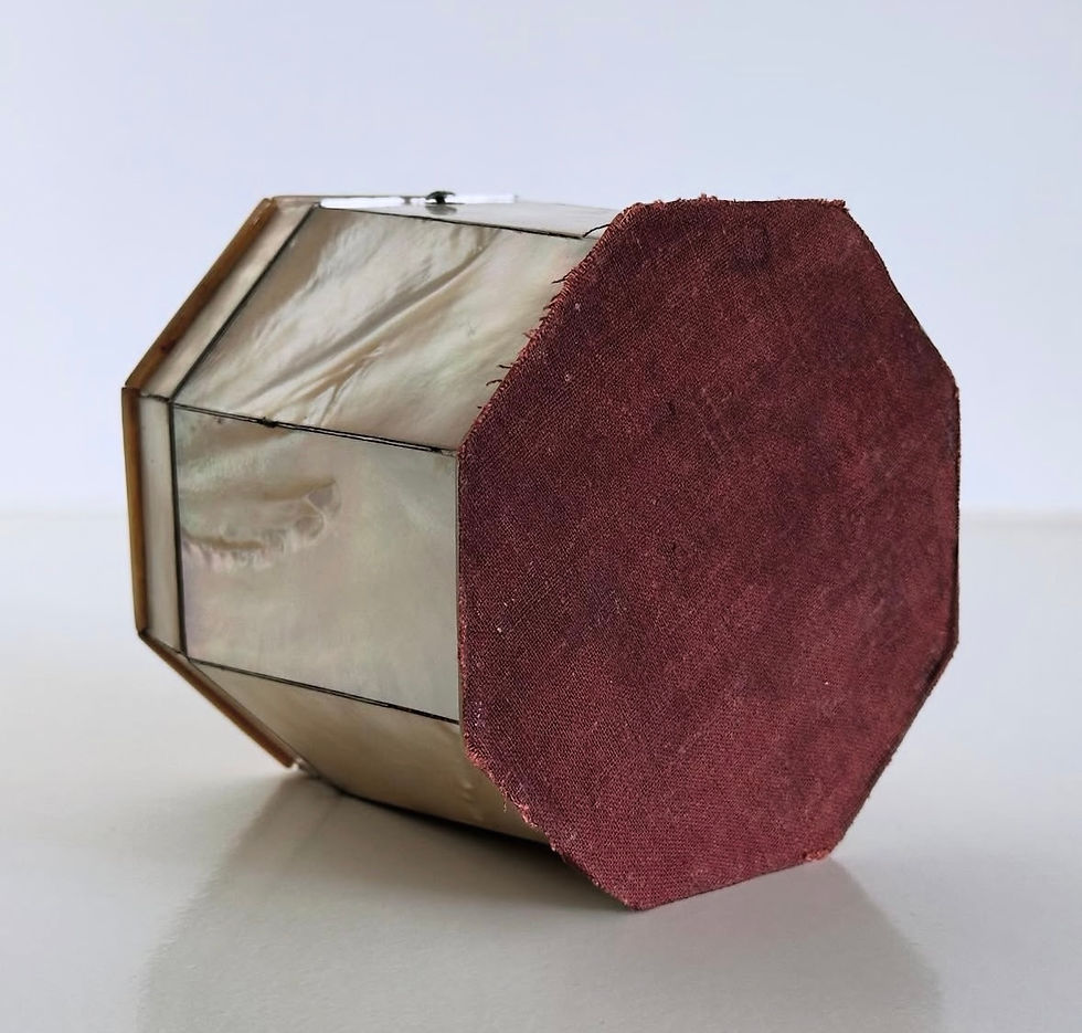 Thumbnail: A Victorian Octagonal Shaped Mother-of-Pearl Tea Caddy, c.1880