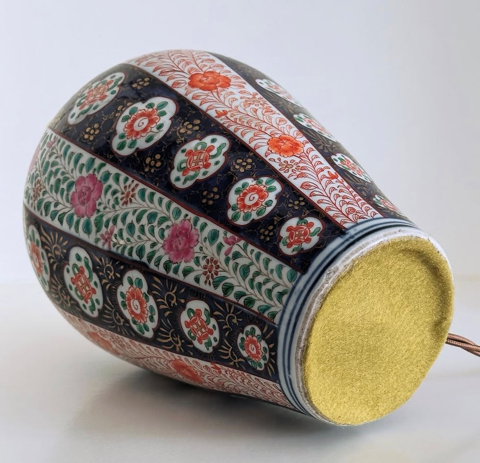 Thumbnail: A Meiji Period Imari Porcelain Vase Lamp, c.1890