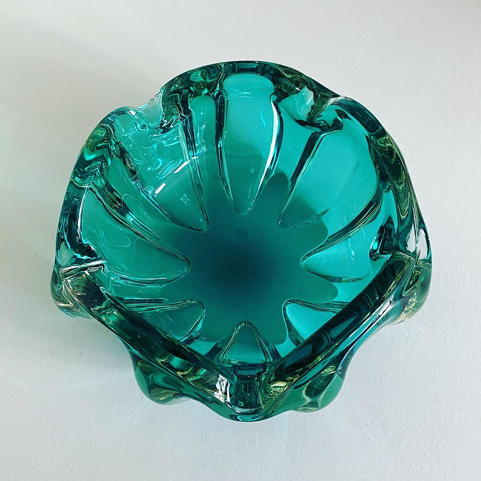 Thumbnail: A Murano Green Glass Bowl