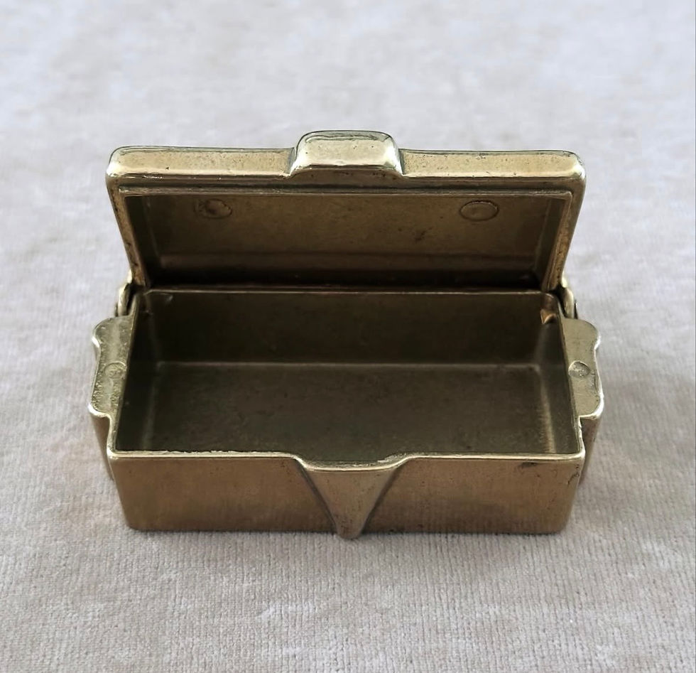 Thumbnail: A Victorian Brass Stamp Box Modelled As A Satchel, c.1880