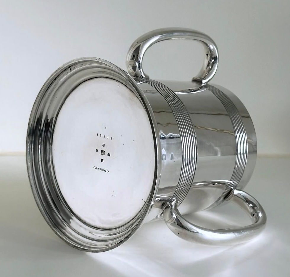 Thumbnail: A Large Edwardian Silver Plated Tyg Bottle Holder by Elkington & Co., c.1910