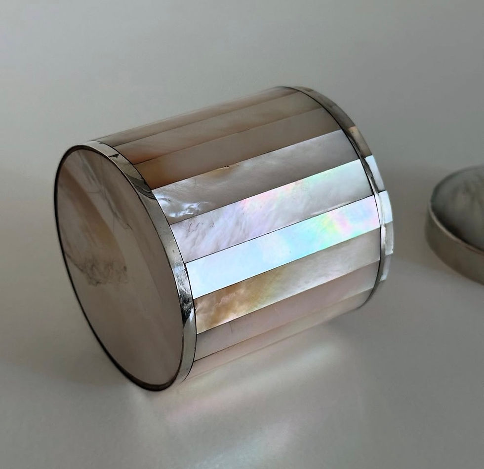 Thumbnail: A Victorian Cylindrical Mother-of-Pearl Box, c.1880