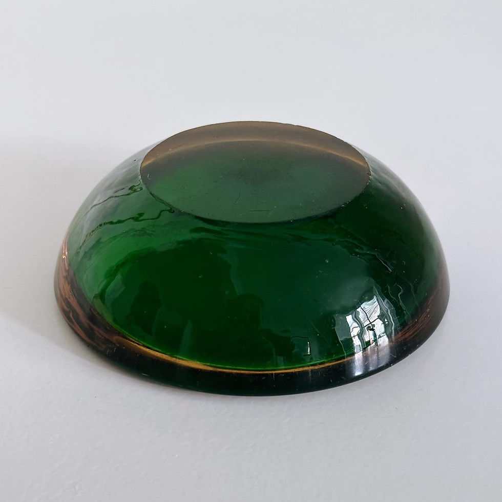 Thumbnail: A Murano Sommerso Green and Orange Glass Bowl, c.1960