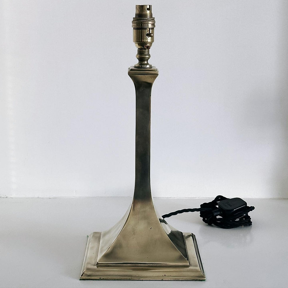 Thumbnail: An Edwardian Tapering Brass Desk Lamp, c.1910