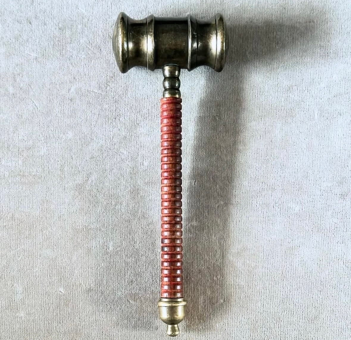 A Victorian Bronze and Cherrywood Gavel, c.1890