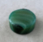 Thumbnail: A Circular Faceted Green Agate Paperweight, c.1930