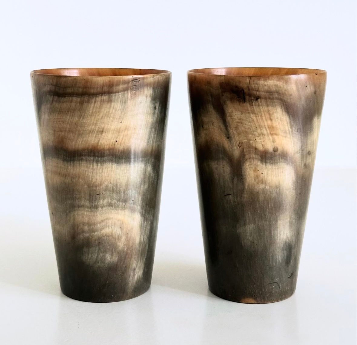 A Pair of Late 19th Century Horn Beakers, c.1870