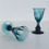 Thumbnail: A Pair of 19th Century Teal Blue Drinking Glasses, c.1860