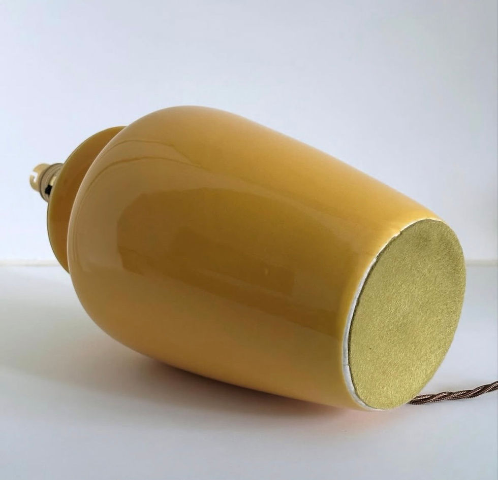 Thumbnail: A Yellow Glazed Porcelain Vase Lamp, c.1960