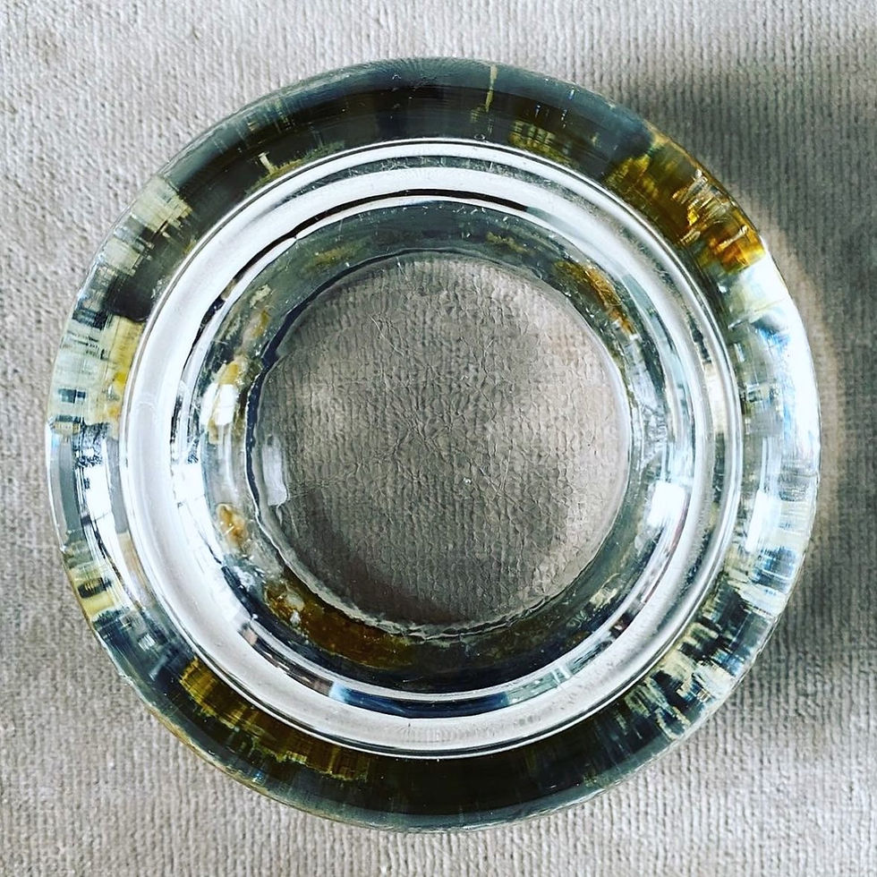 Thumbnail: A Deco Glass and Silver Ashtray by John Grinsell & Sons, c.1926