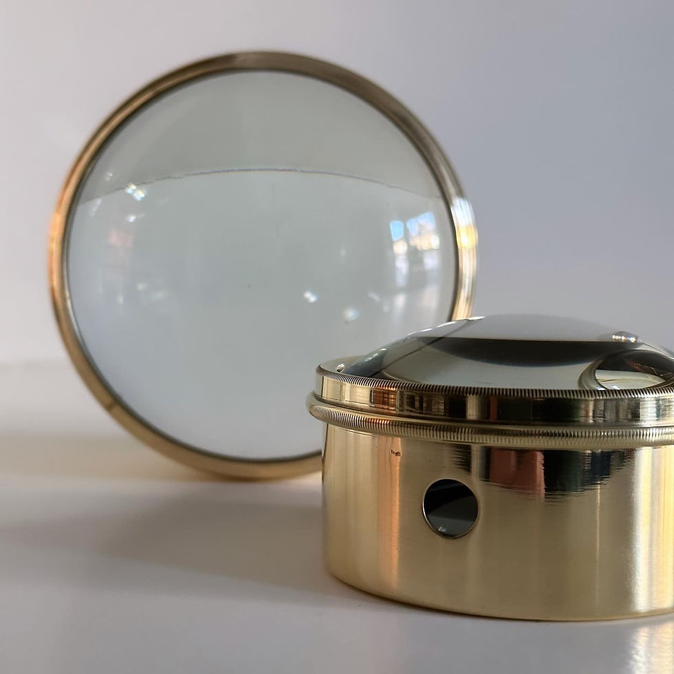 Thumbnail: Two Victorian Brass Magnifying Lenses, c.1880