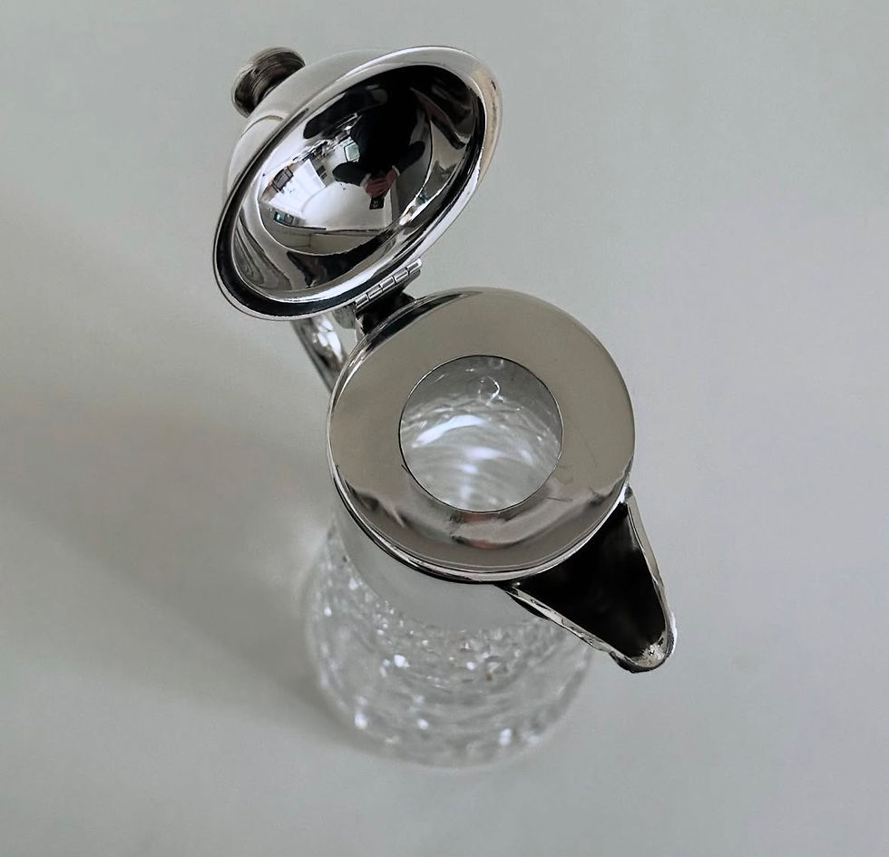Thumbnail: An Unusual Victorian Bacchus Mask and Crystal Glass Claret Jug, c.1880