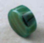 Thumbnail: A Circular Faceted Green Agate Paperweight, c.1930