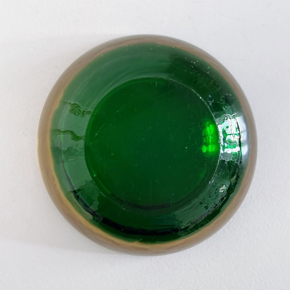 Thumbnail: A Murano Sommerso Green and Orange Glass Bowl, c.1960
