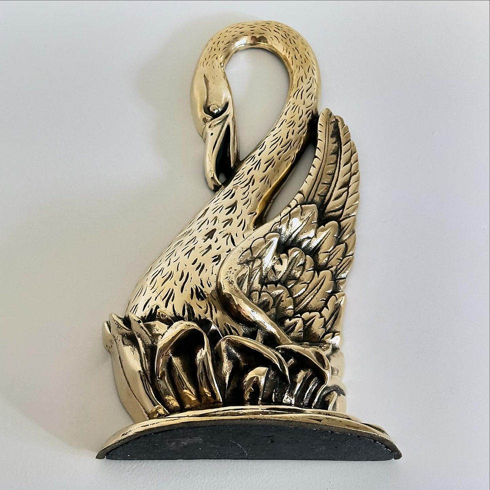 Thumbnail: A Brass Swan Doorstop, c.1890