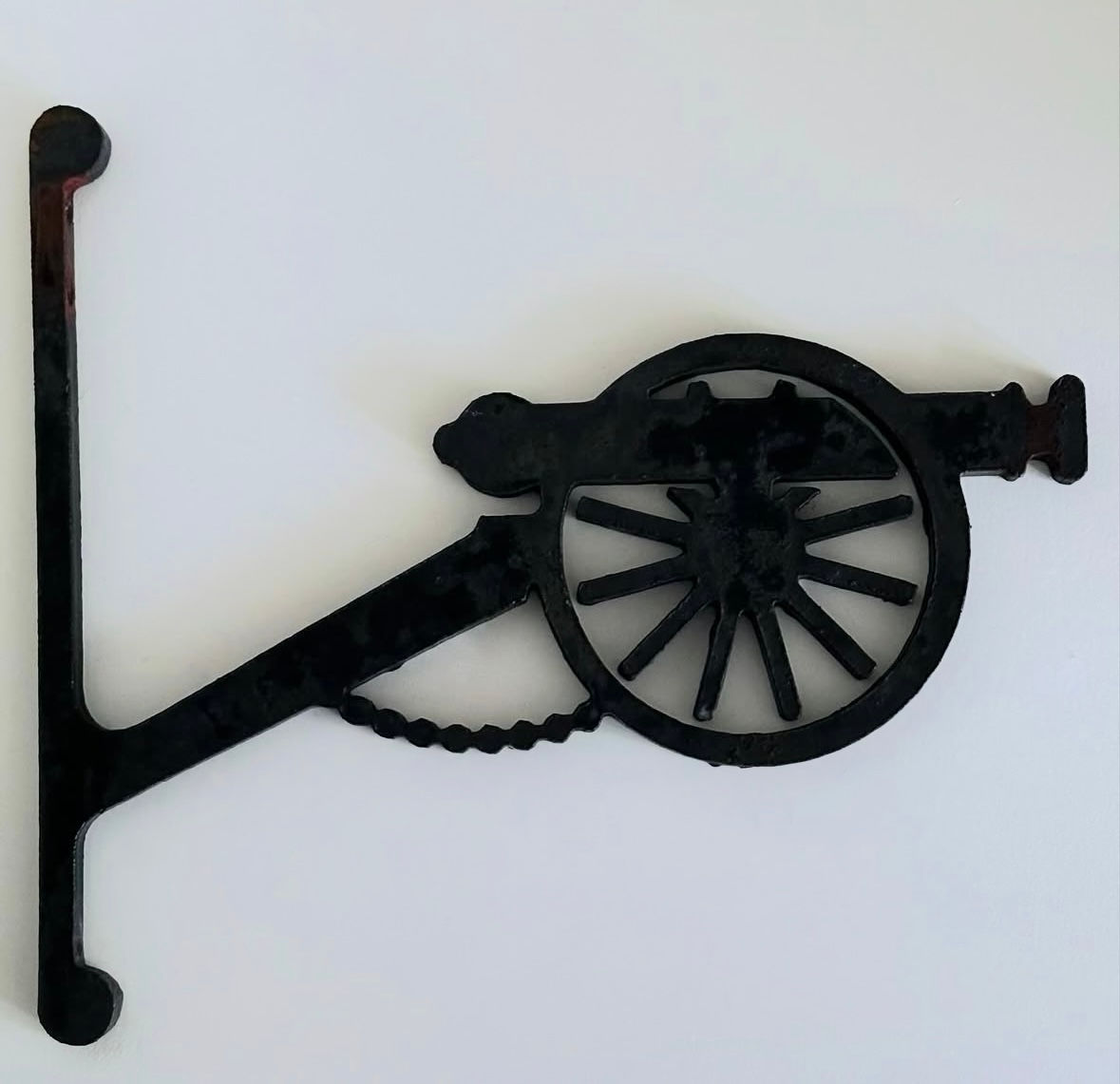 A Pair of Cast Iron Cannon Wall Brackets, c.1950