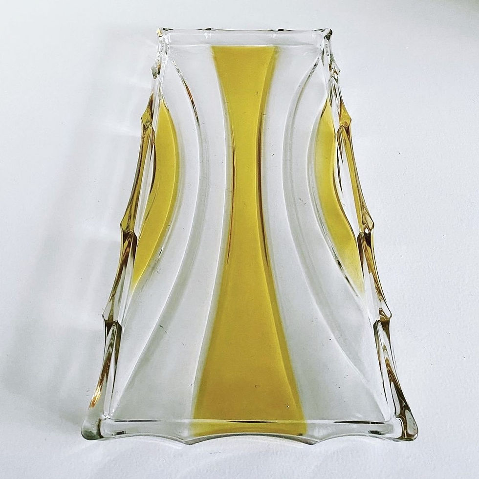 Thumbnail: A Deco Clear and Yellow Glass Tray, c.1920