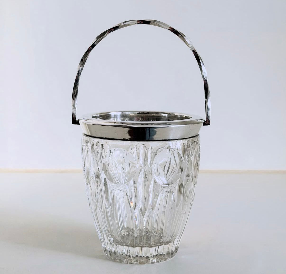 A Deco Period Glass and Silver Plated Ice Bucket, c.1920