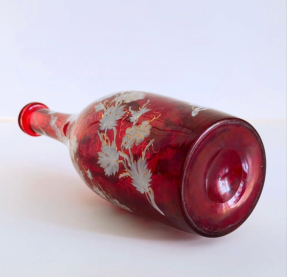 Thumbnail: A Bohemian Red Glass Carafe, c.1870