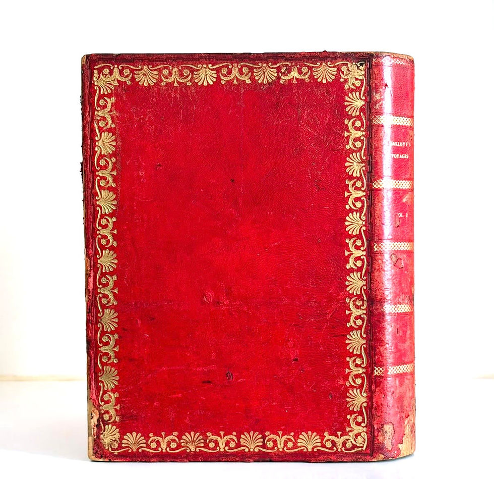 Thumbnail: A Tooled Red Leather Waste Paper Book Bin, c.1930