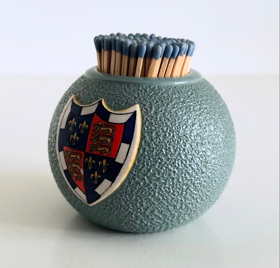 Thumbnail: An Edwardian Cambridge Blue Ceramic 'St John's College' Match Striker, c.1910