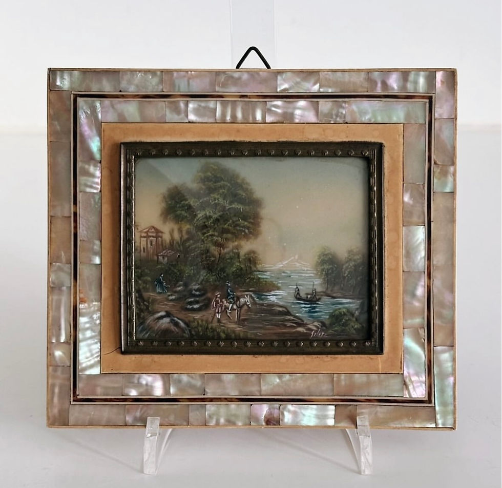 Thumbnail: A 19th Century Miniature Oil Painting of a Coastal Scene, c.1860