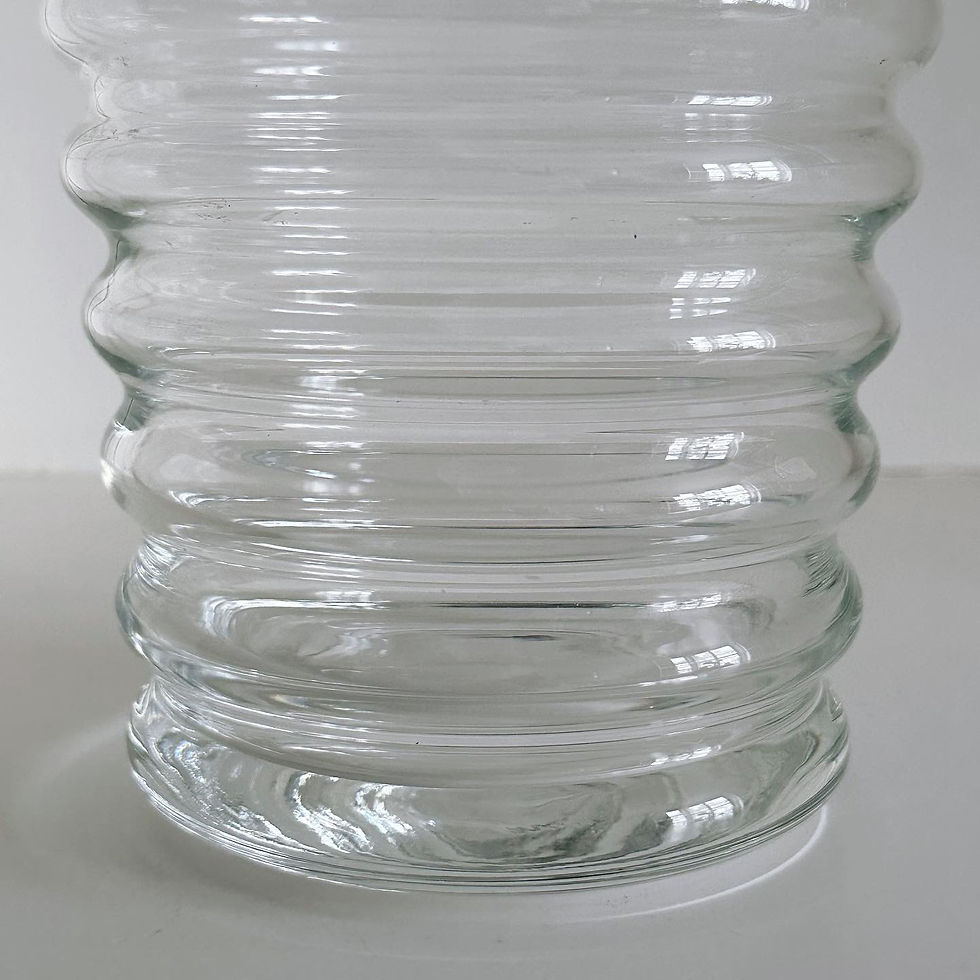 Thumbnail: A Glass Tumbler Vase of Ribbed Form, c.1950