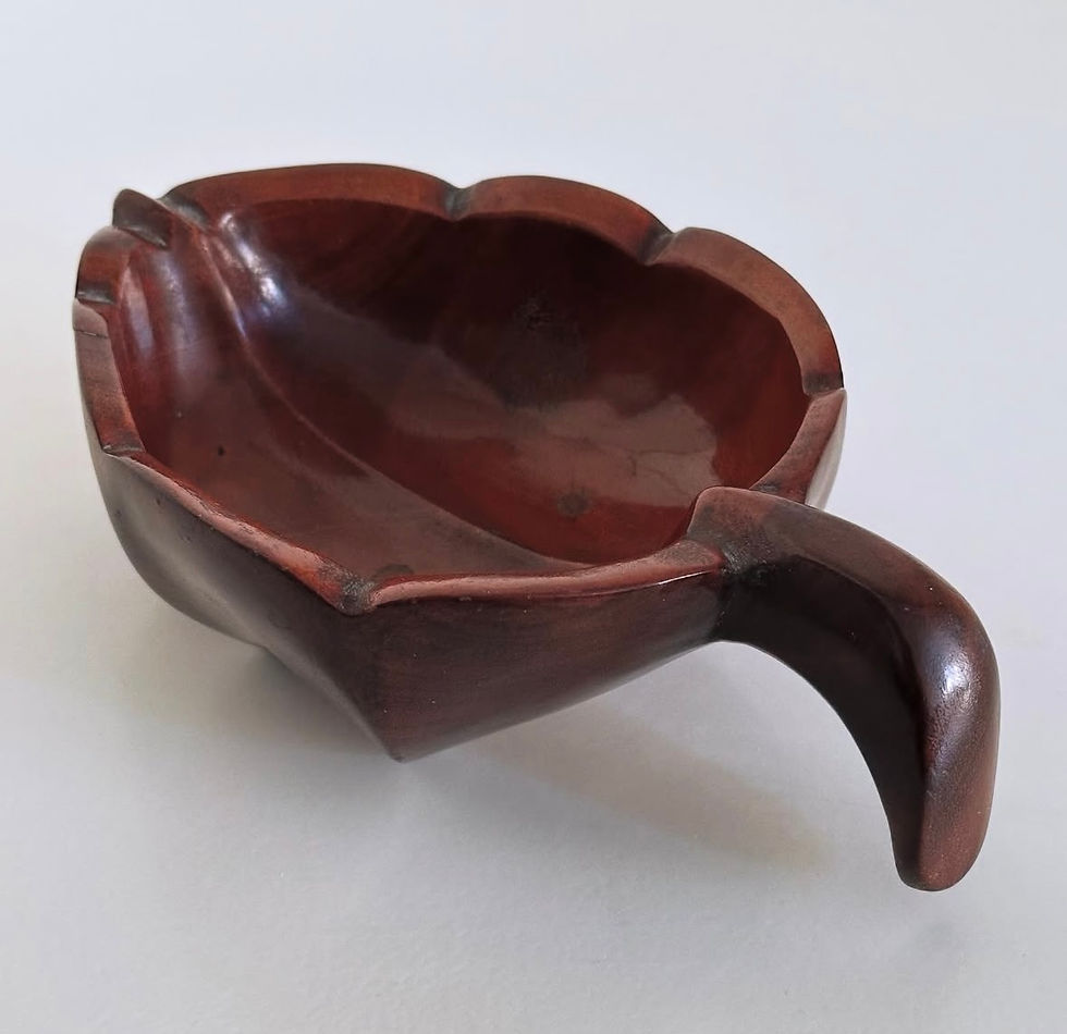 Thumbnail: A Carved Caribbean Hardwood Leaf Bowl from Haiti, c.1960
