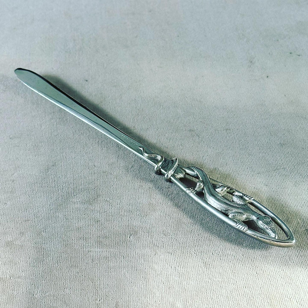 Thumbnail: A Rare Silver Plated Lizard Letter Opener, c.1900