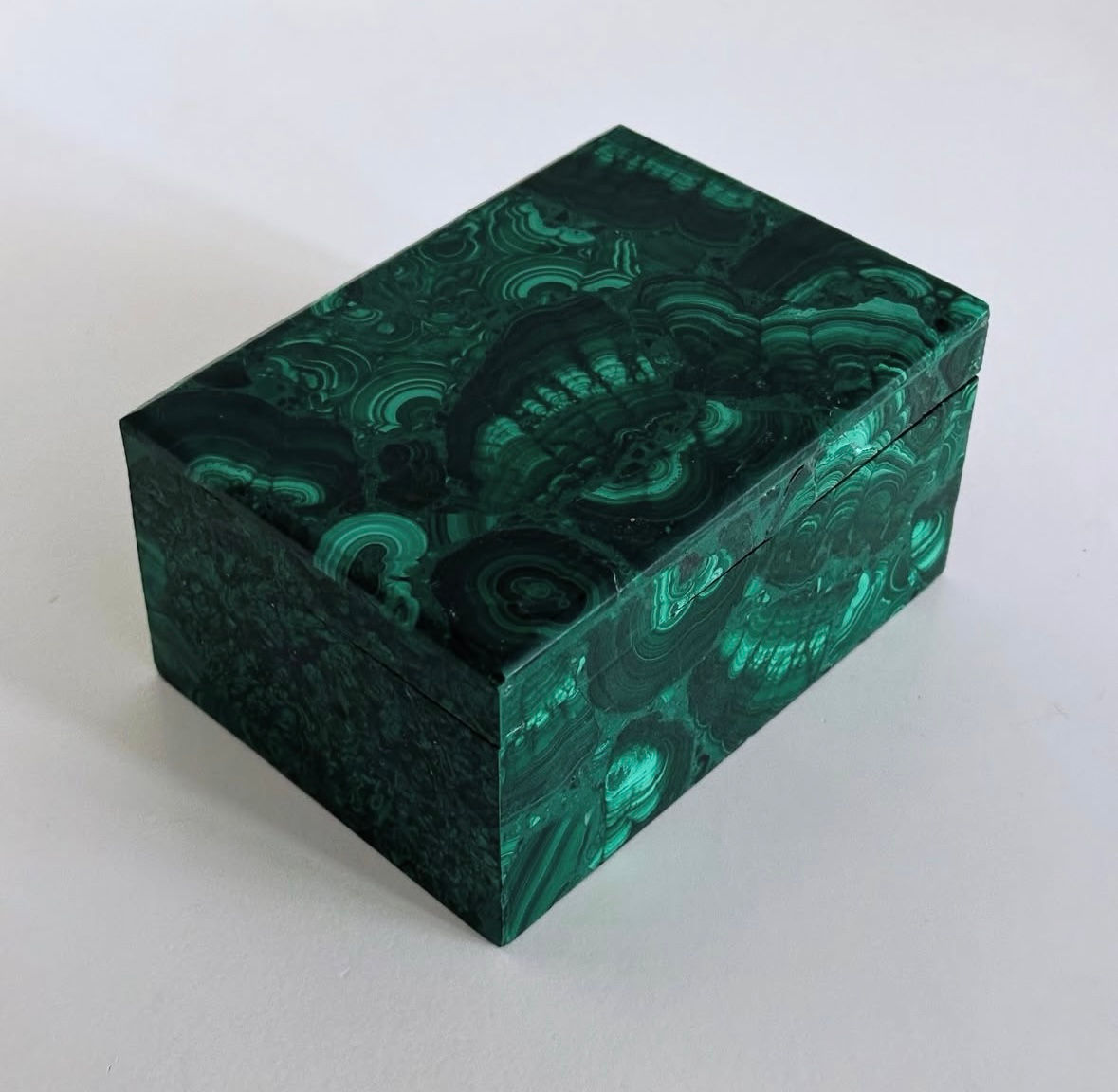 A Fine Rectangular Malachite Lidded Box, c.1900