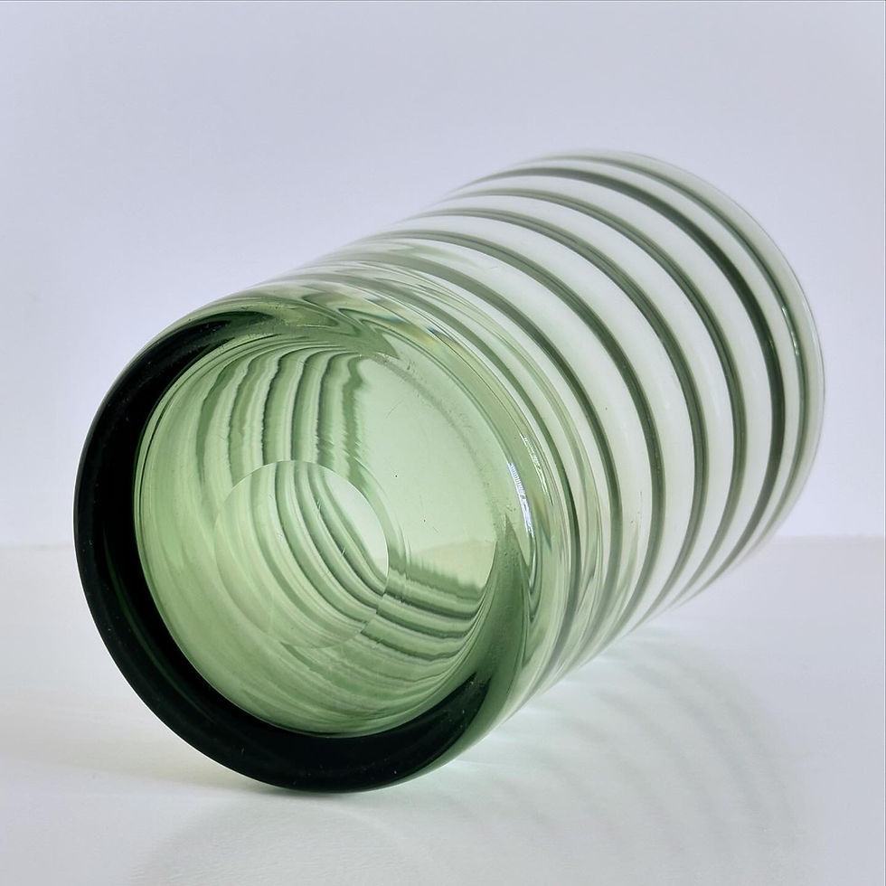Thumbnail: A Whitefriars Green Glass Tumbler Vase, c.1950