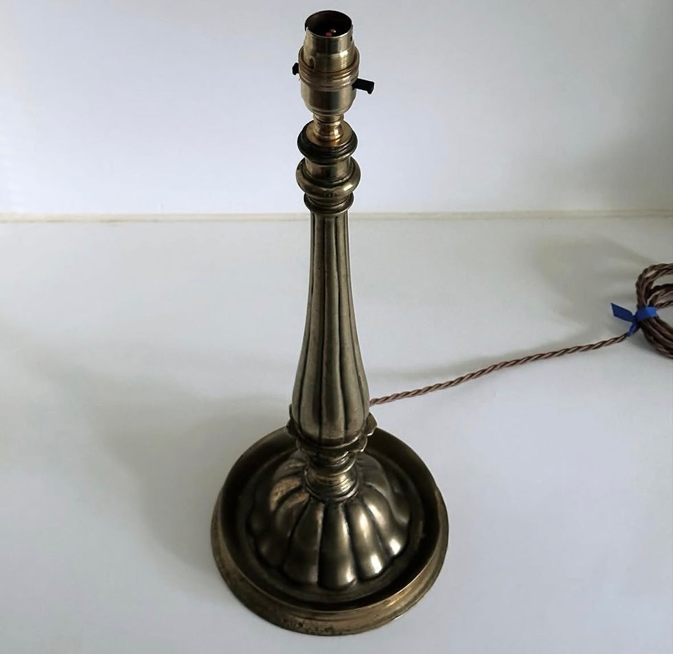 Thumbnail: A Tall Victorian Gadrooned Brass Table Lamp, c.1880