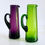 Thumbnail: A Pair of Tall Green and Amethyst Glass Water Jugs, c.1880
