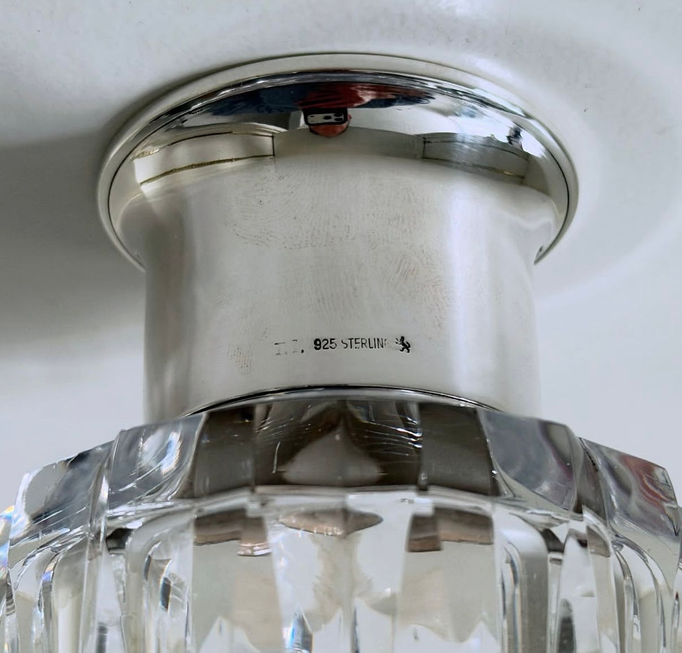 Thumbnail: A Tall Sterling Silver and Cut Glass Decanter, c.1950
