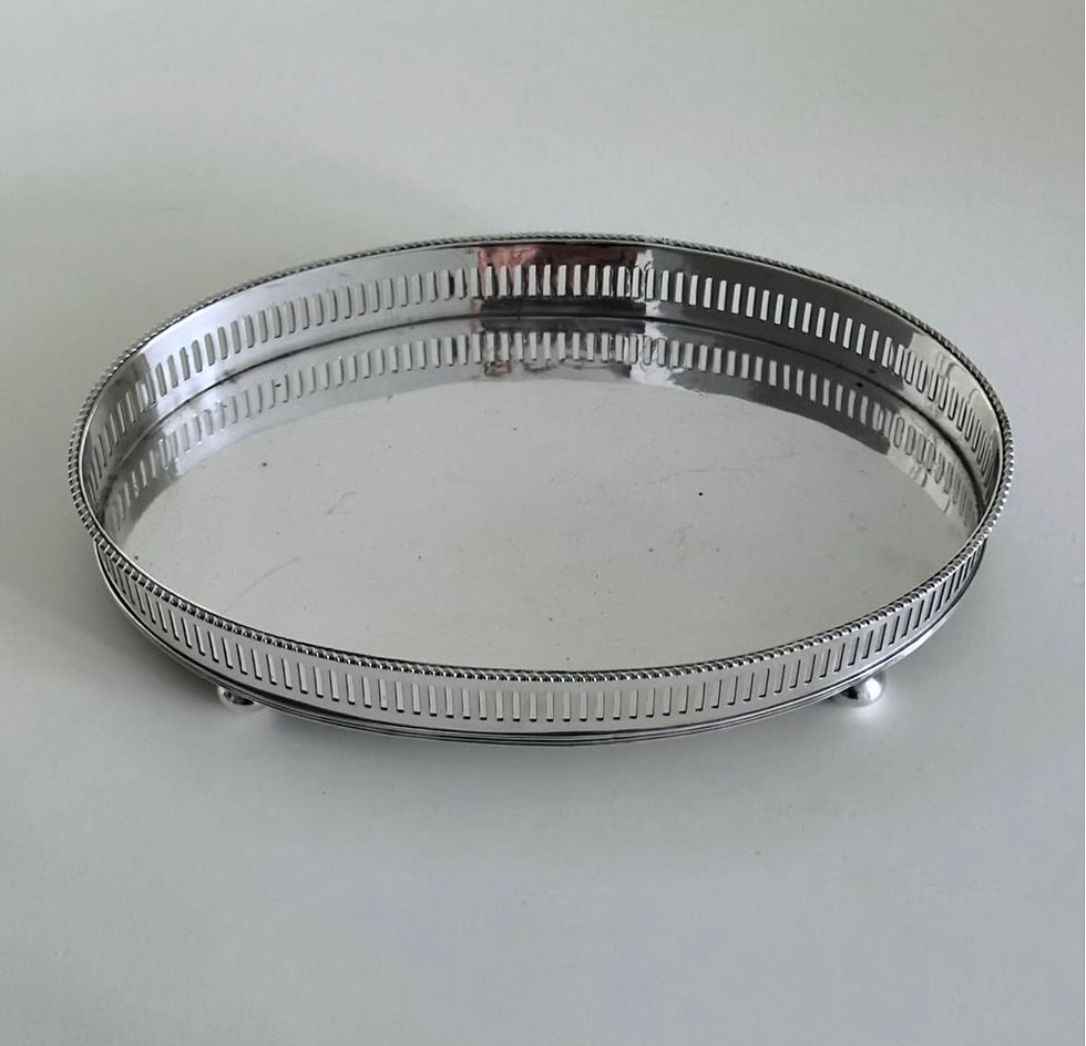 Thumbnail: An Edwardian Oval Silver Plated Gallery Tray, c.1910