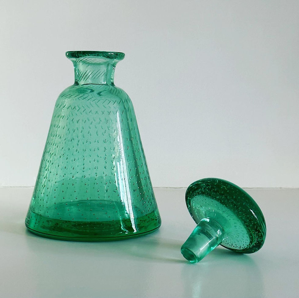 Thumbnail: A Deco Green Glass Decanter, c.1930