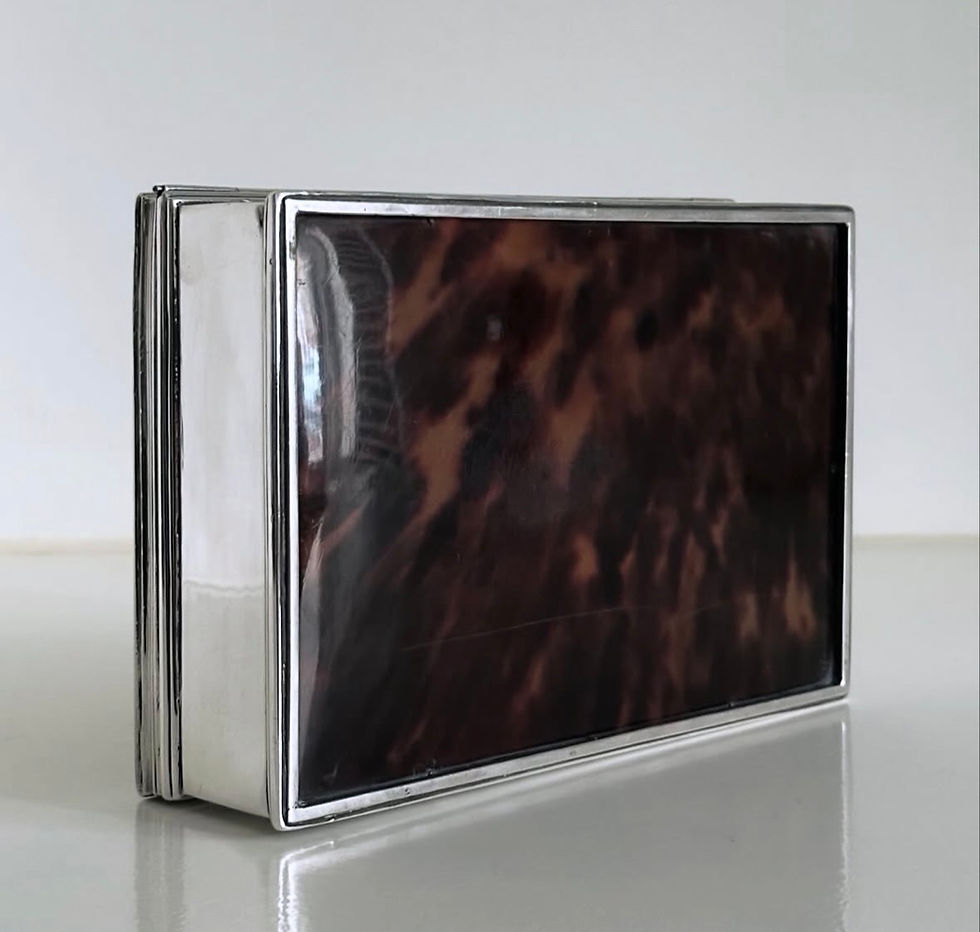 Thumbnail: A Victorian Rectangular Silver Plated and Tortoiseshell Box, c.1890