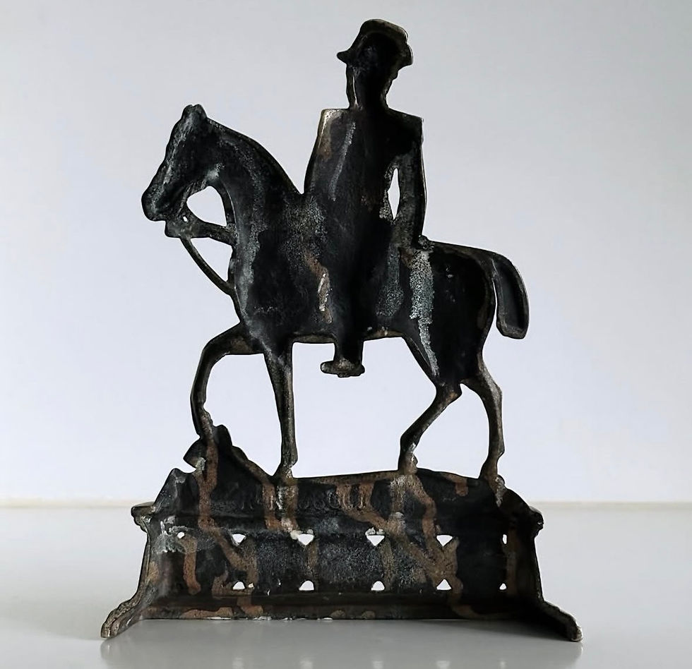 Thumbnail: A Rare Brass Doorstop of King George V Mounted on Horseback, c.1910