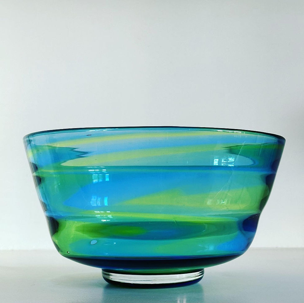 Thumbnail: A Large 'Rainbow' Glass Bowl by Stevens & Williams of Stourbridge, c.1930