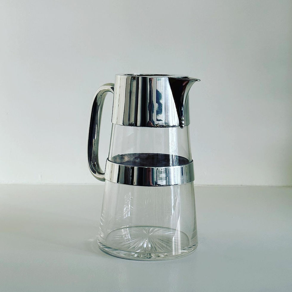 Thumbnail: A Glass and Silver Plated Pitcher by Mappin & Webb, c.1910