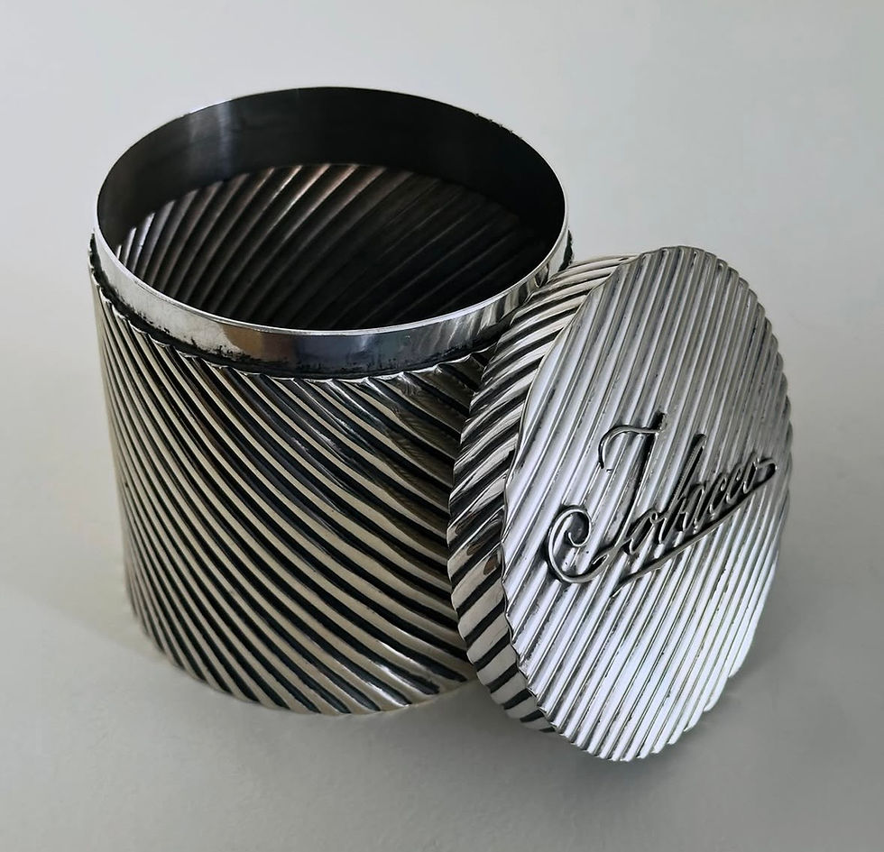 Thumbnail: An Edwardian Reeded Silver Plated Tobacco Jar, c.1910