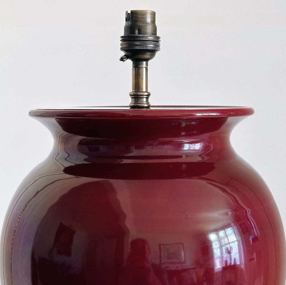 Thumbnail: A Tall Burgundy Glazed Vase Lamp, c.1930