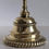 Thumbnail: A Tall Brass Bell-Shaped Doorstop with Rope Twist Handle, c.1870