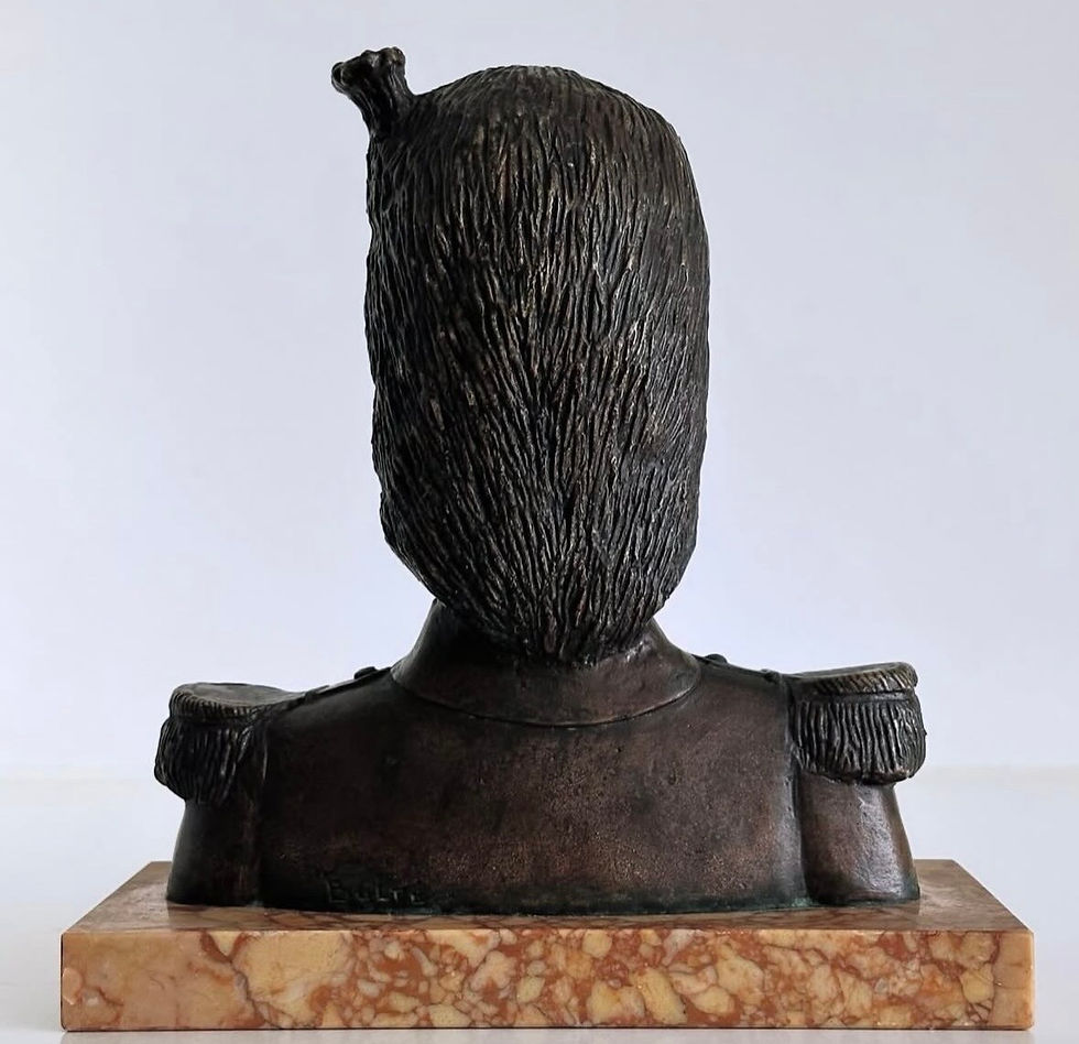 Thumbnail: A Fine Mid 19th Century Bronze Bust of a Grenadier Guardsman by Bulte, c.1860
