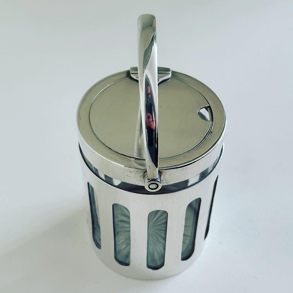 Thumbnail: An Edwardian Glass and Silver Plated Jam Pot