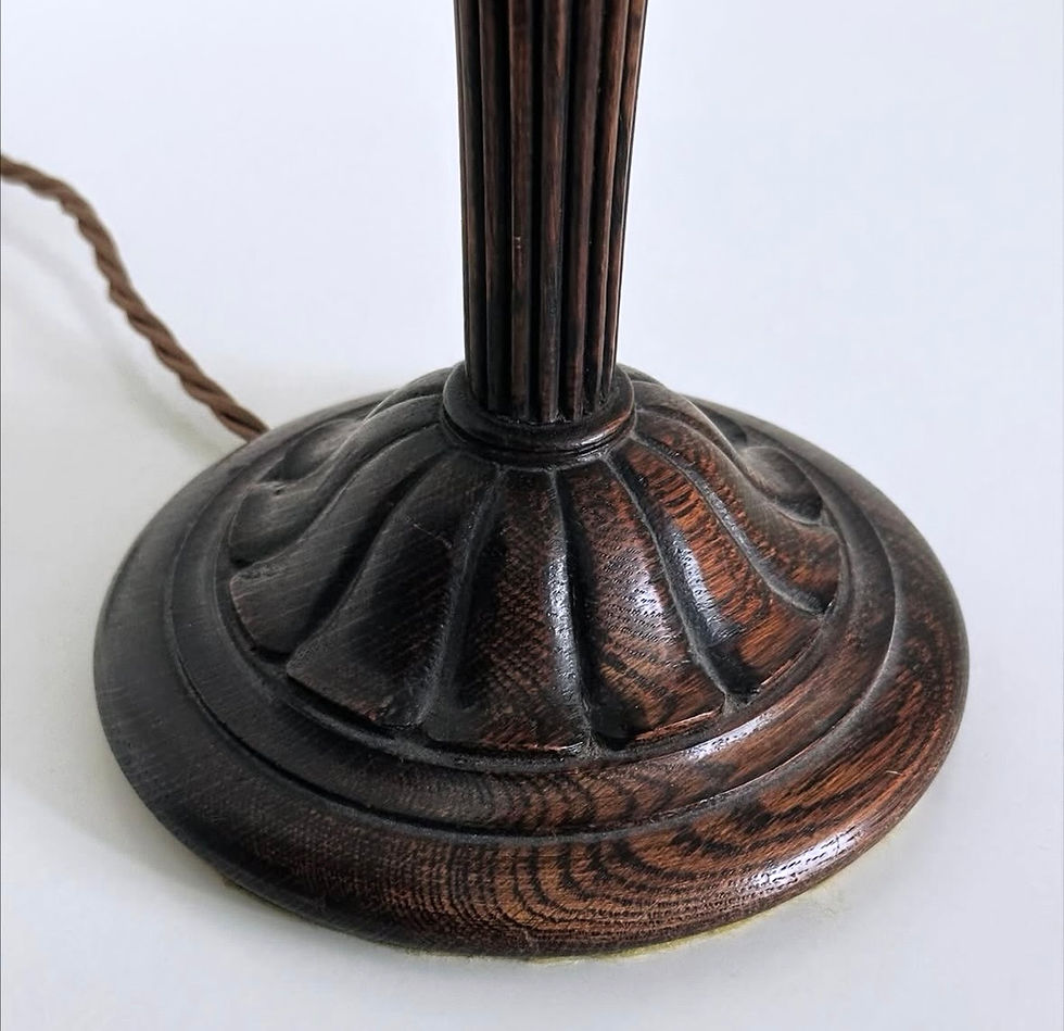 Thumbnail: An Edwardian Reeded Oak Table Lamp, c.1910