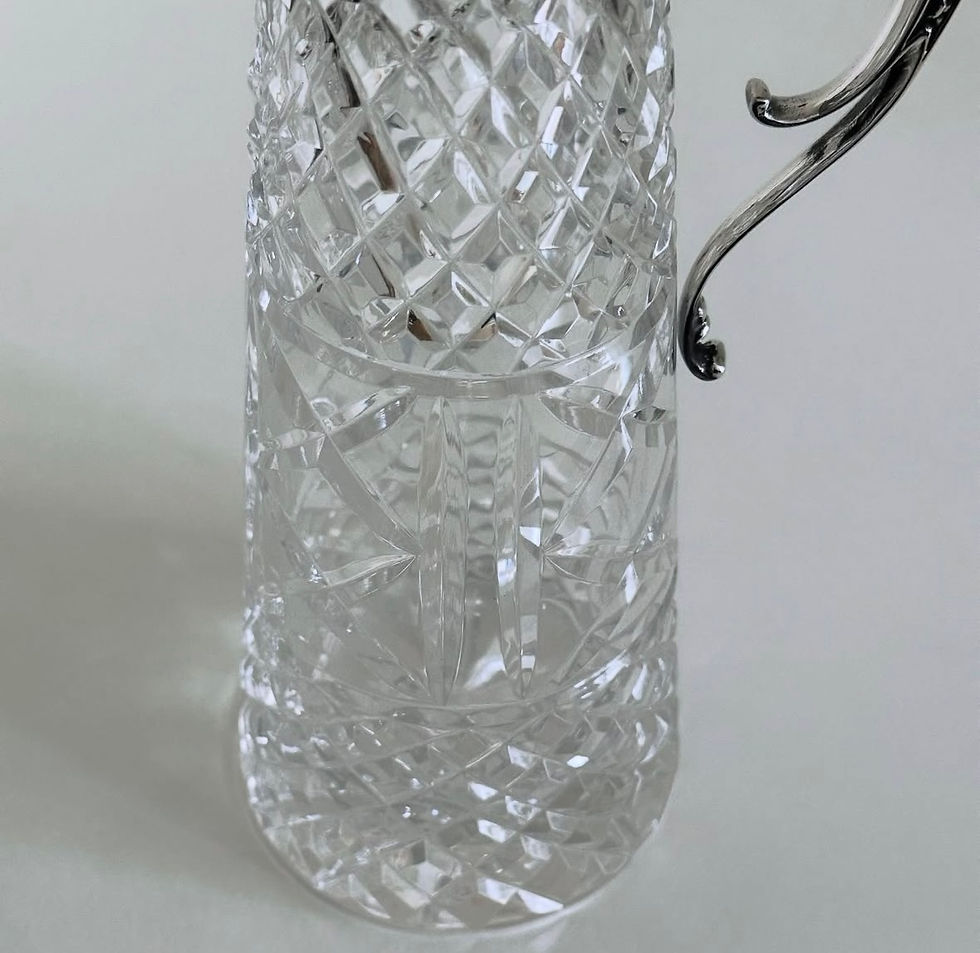 Thumbnail: An Unusual Victorian Bacchus Mask and Crystal Glass Claret Jug, c.1880