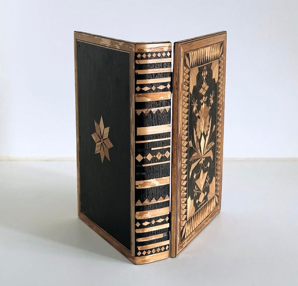 Thumbnail: A Napoleonic Marquetry Straw Work Book Box, c.1815