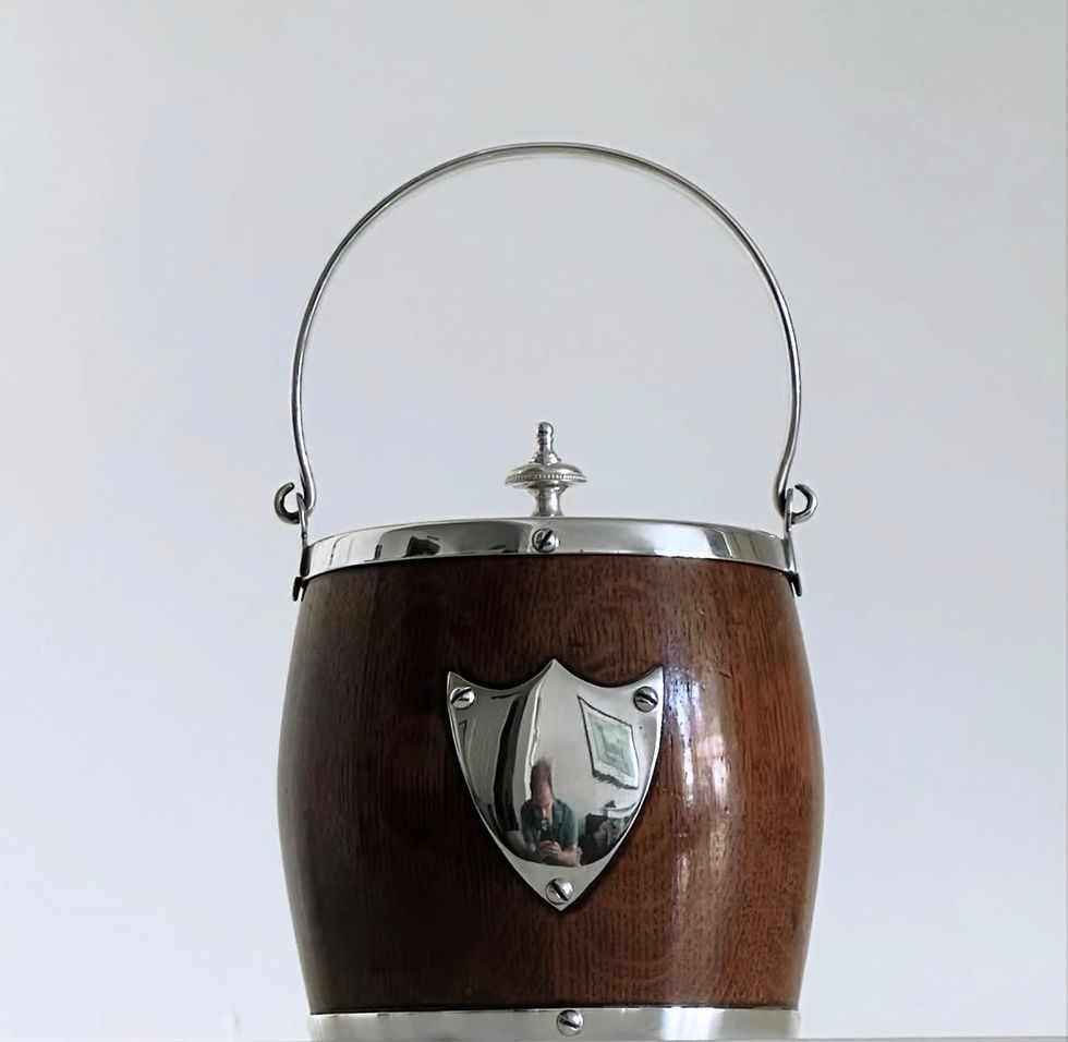 Thumbnail: An Edwardian Period Oak and Silver Plated Tea Caddy, c.1910