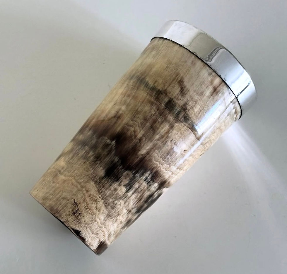 Thumbnail: A Large Silver Plated and Horn Beaker, c.1892